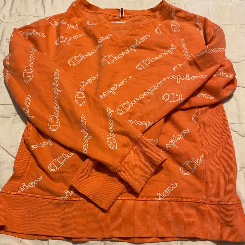 pink/orange Champion sweatshirt size S